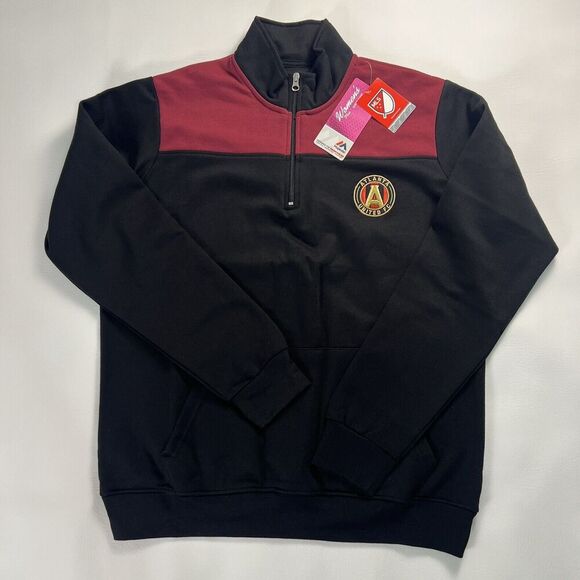 Atlanta United FC Majestic 1X Plus Size Women's 1/4-Zip Pullover Sweatshirt NWT - Picture 1 of 11
